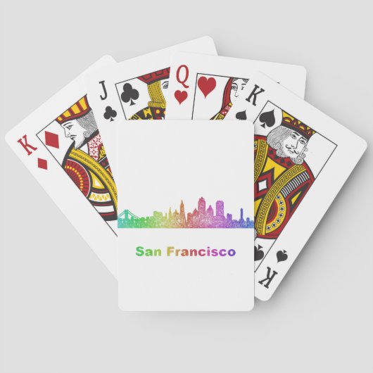 Regenbogen-San Francisco Skyline Spielkarten (Rückseite)