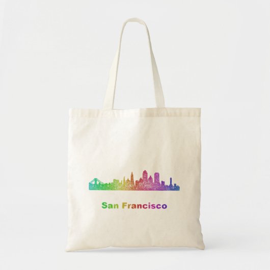 Regenbogen-San Francisco Skyline Tragetasche (Vorne)