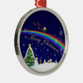 Regenbogen Sankt Silbernes Ornament (Rechts)