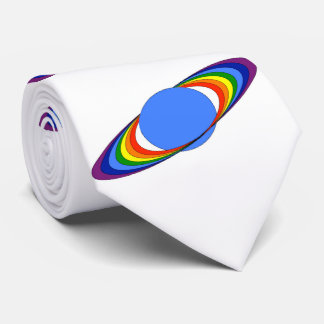 Regenbogen Saturn Neckte für Astronomen, weiß Krawatte