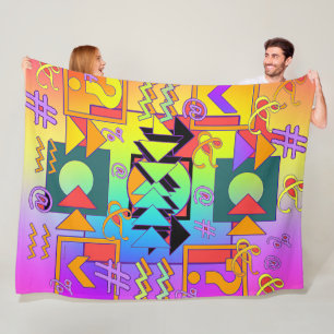 Regenbogen Satzzeichen + Symbole Fleecedecke