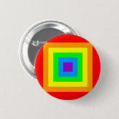Regenbogen-Säure-Quadrate Button (Vorne & Hinten)