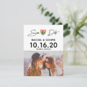 Regenbogen Save the Date Einladung (Stehend Vorderseite)