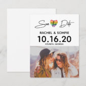 Regenbogen Save the Date Einladung (Vorne/Hinten)