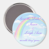 Regenbogen Save the Date! Magnet (Vorderseite/Rückseite)