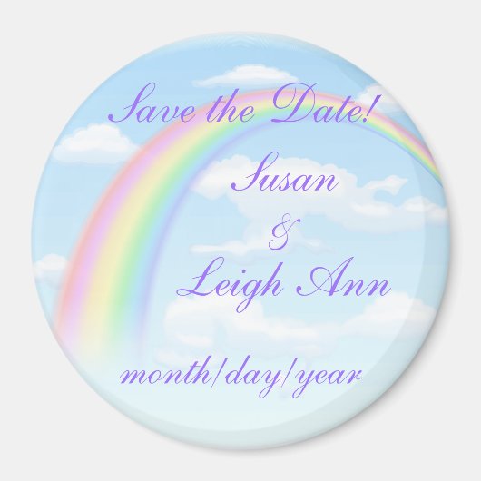 Regenbogen Save the Date! Magnet (Vorne)