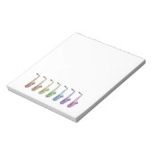 Regenbogen-Saxophon Bunt Notizblock (Rotiert)
