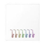 Regenbogen-Saxophon Bunt Notizblock (Vorderseite)