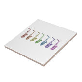 Regenbogen-Saxophon Bunter Jazz Fliese (Seite)