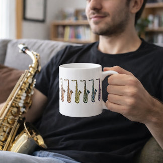 Regenbogen-Saxophon-Design für Saxofonspieler Kaffeetasse