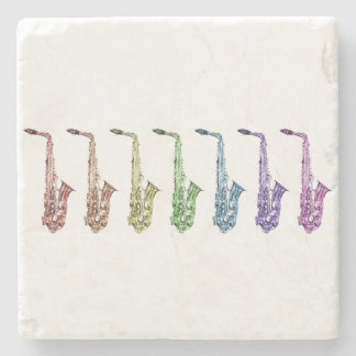 Regenbogen-Saxophon-Kunst Steinuntersetzer