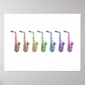Regenbogen-Saxophon-Kunstposter Poster (Vorne)