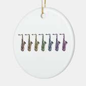 Regenbogen-Saxophon-Lineup-Kunst Bunter Musikliebh Keramik Ornament (Links)