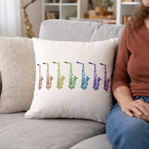 Regenbogen-Saxophone-Musik Kissen