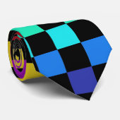 Regenbogen-Schach Krawatte (Gerollt)