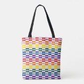 Regenbogen-Schachbrett-Mini-Cooper-Tasche Tasche (Rückseite)