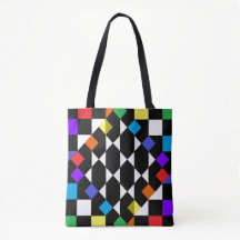 Regenbogen-Schachbrett Mode Strand Picknick Tasche