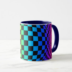Regenbogen-Schachbrett-Verzerrung Tasse