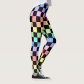 Regenbogen-Schachbrettmuster Leggings (Rechts)