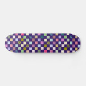 Regenbogen-Schachbrettmuster Skateboard (Horizontal)