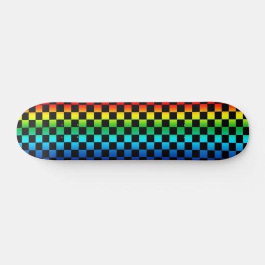 Regenbogen-Schachbrettskateboard-Plattform Skateboard (Horizontal)