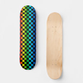 Regenbogen-Schachbrettskateboard-Plattform Skateboard (Vorderseite)
