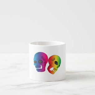 Regenbogen-Schädel Espressotasse