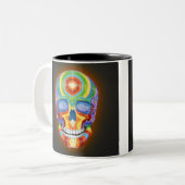 Regenbogen-Schädel-Tasse Zweifarbige Tasse (Vorderseite Links)