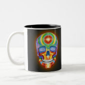 Regenbogen-Schädel-Tasse Zweifarbige Tasse (Links)