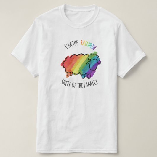 Regenbogen-Schaf-T-Shirt T-Shirt (Design vorne)