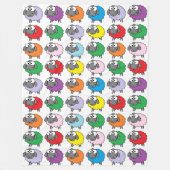 Regenbogen-Schafe Fleecedecke (Vorderseite)