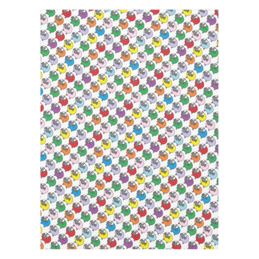 Regenbogen-Schafe Tischdecke (Vorderseite)