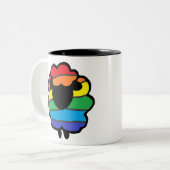 Regenbogen-Schafe Zweifarbige Tasse (Vorderseite Links)