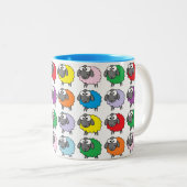 Regenbogen-Schafe Zweifarbige Tasse (VorderseiteRechts)