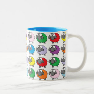 Regenbogen-Schafe Zweifarbige Tasse