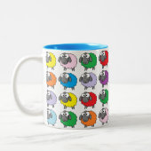 Regenbogen-Schafe Zweifarbige Tasse (Links)