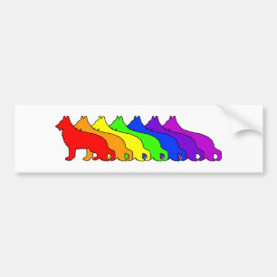 Regenbogen-Schäferhund Autoaufkleber