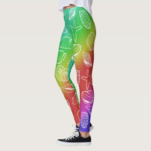 Regenbogen-Schalentier-Muster Leggings (Links)