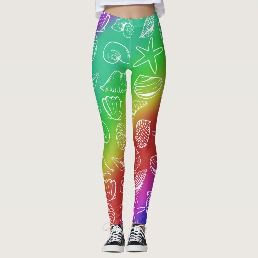 Regenbogen-Schalentier-Muster Leggings (Vorderseite)