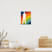 Regenbogen schattierter Mann Poster (Küche)