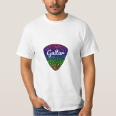 Regenbogen-Schein-Gitarreplectrum-Kunst T-Shirt (Vorderseite)