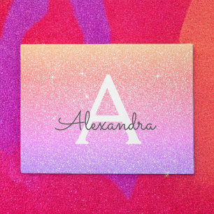 Regenbogen-Schein-Glitzer-Monogramm-Name u. Fußmatte
