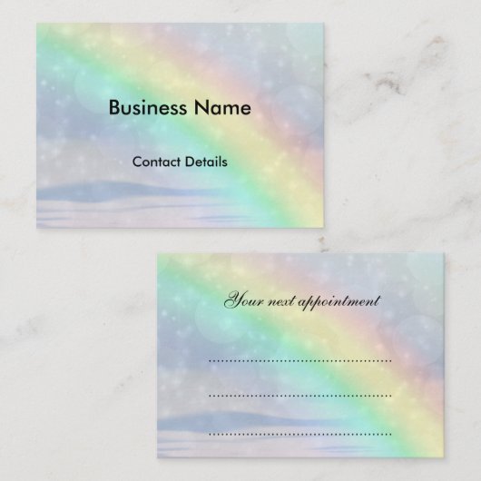 Regenbogen-Scheinverabredungskarte Terminkarte (Vorne/Hinten)