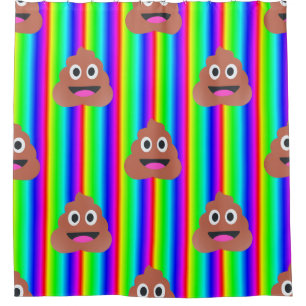 Regenbogen-Scheiße-Emoji Badezimmer Duschvorhang