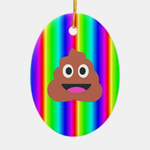 Regenbogen-Scheißhaufen-Emoji Keramik Ornament