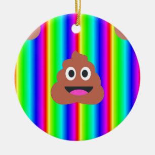 Regenbogen-Scheißhaufen-Emoji Keramikornament