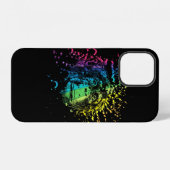 Regenbogen-Schimpanse auf schwarzer Case-Mate iPho iPhone Hülle (Rückseite (Horizontal))