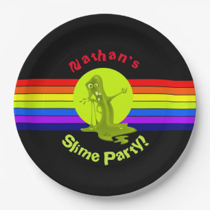 Regenbogen-Schlamm-Geburtstags-Party Pappteller