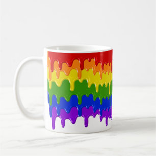 Regenbogen-Schleim-Farbtropfen bunt Kaffeetasse