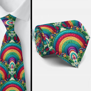 Regenbogen-Schlips Farbige Statement-Krawatte Krawatte